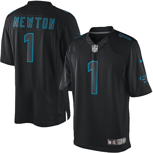 Men's Elite Cam Newton Nike Jersey Black - #1 Impact NFL Carolina Panthers